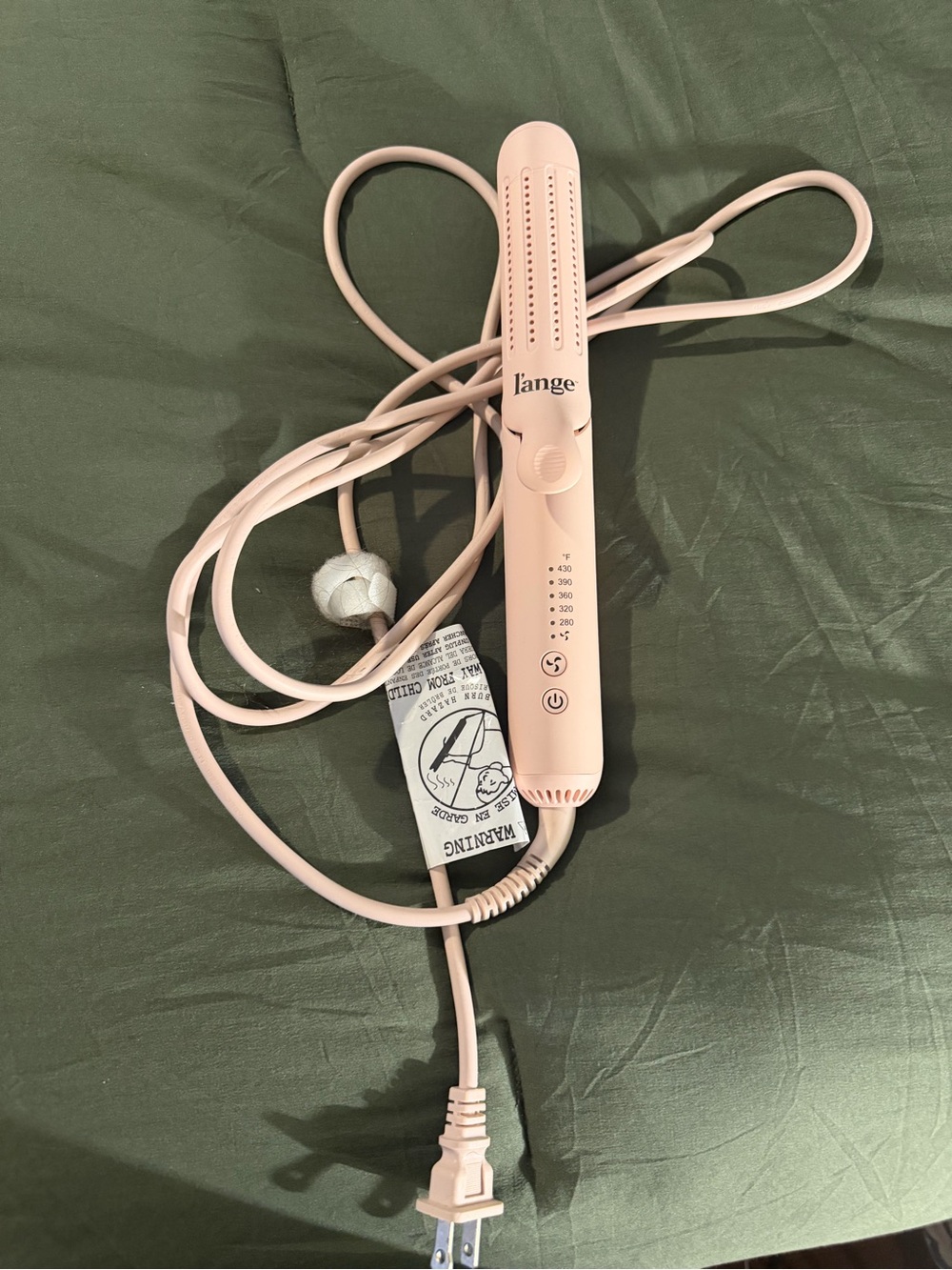 Lange Light Pink Hair Straightener Curling Iron